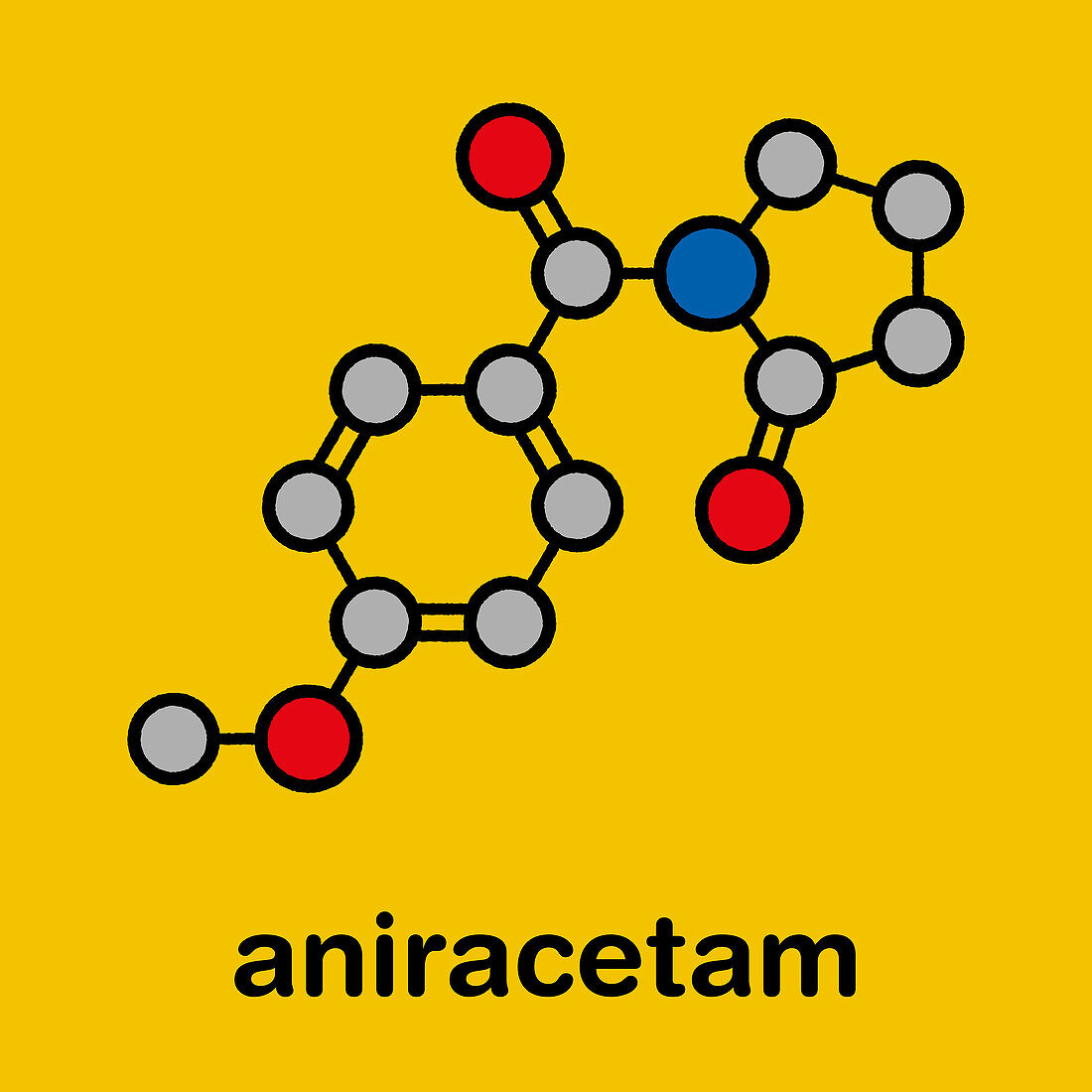 Aniracetam nootropic drug molecule, illustration