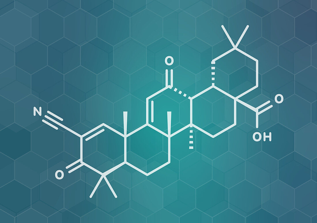 Bardoxolone drug molecule, illustration