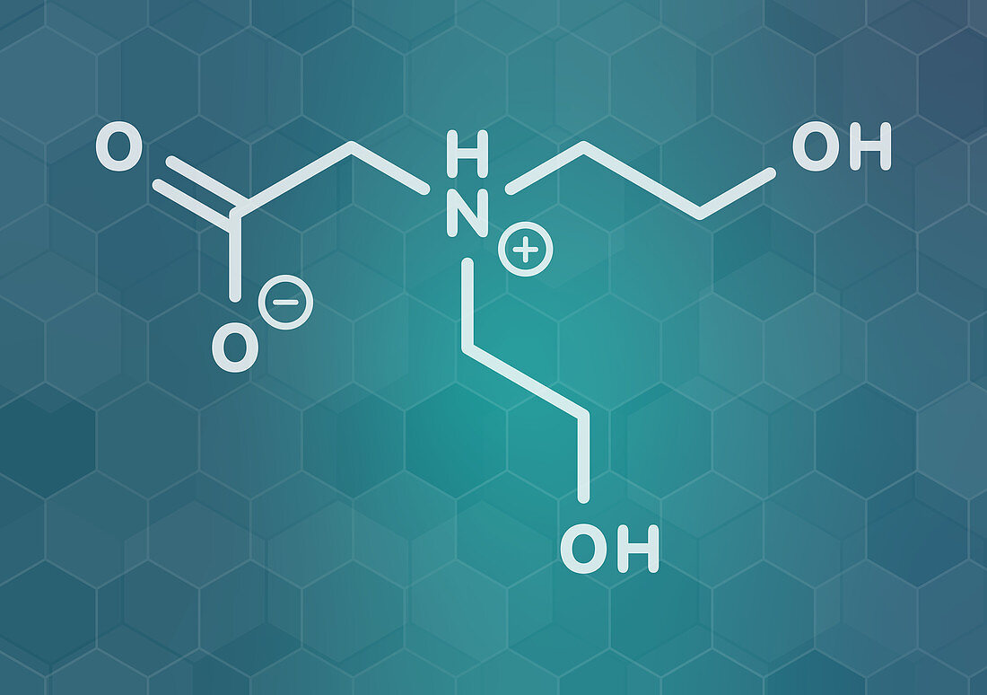 Bicine buffering agent molecule, illustration