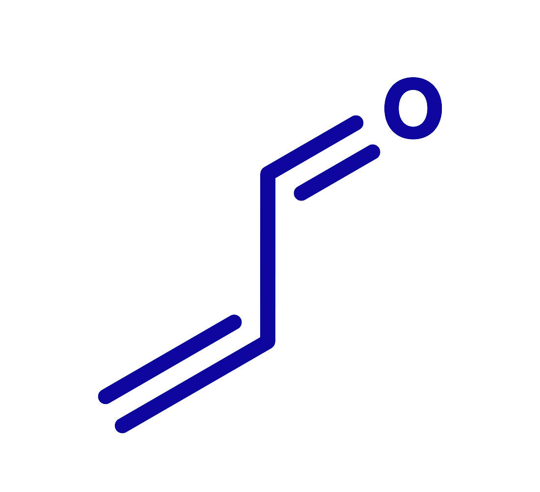 Acrolein molecule, illustration