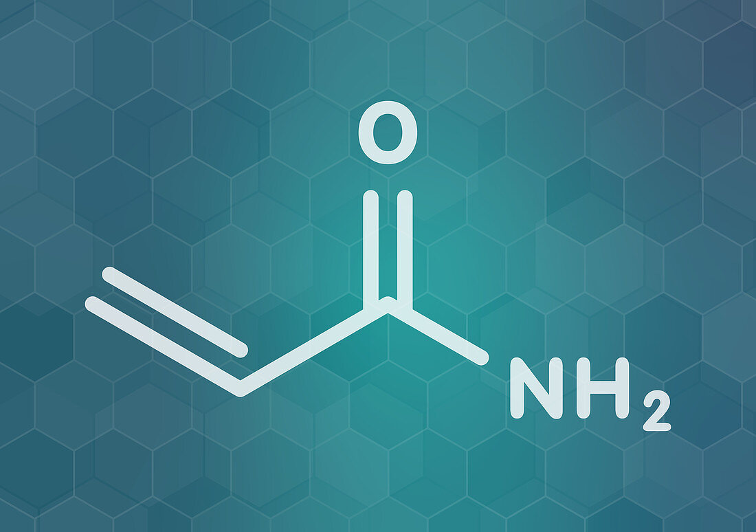 Acrylamide molecule, illustration
