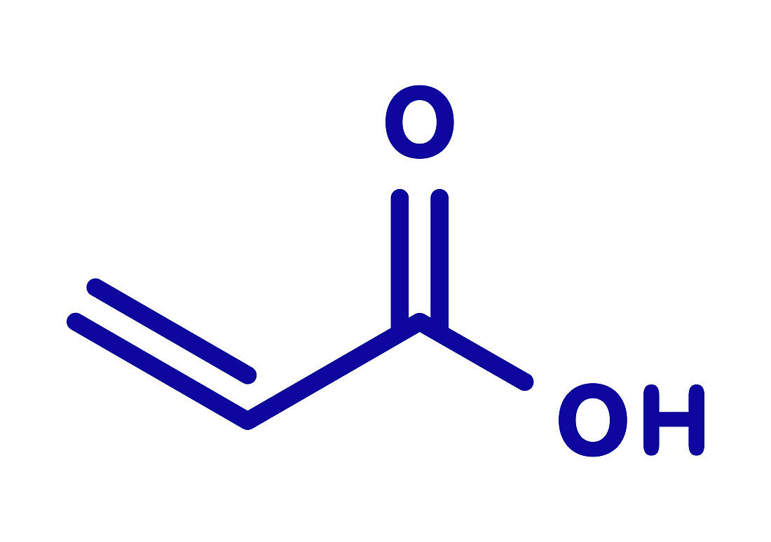 Acrylic acid molecule, illustration