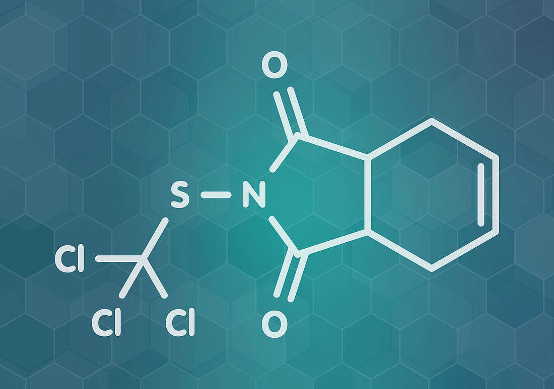 Captan fungicide molecule, illustration