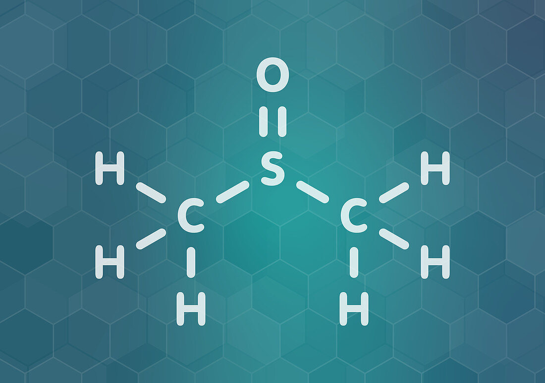 Dimethyl sulfoxide solvent molecule, illustration