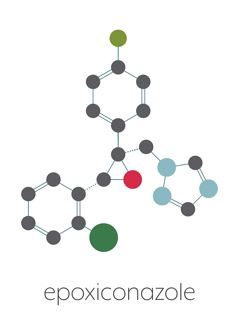 Epoxiconazole pesticide molecule, illustration