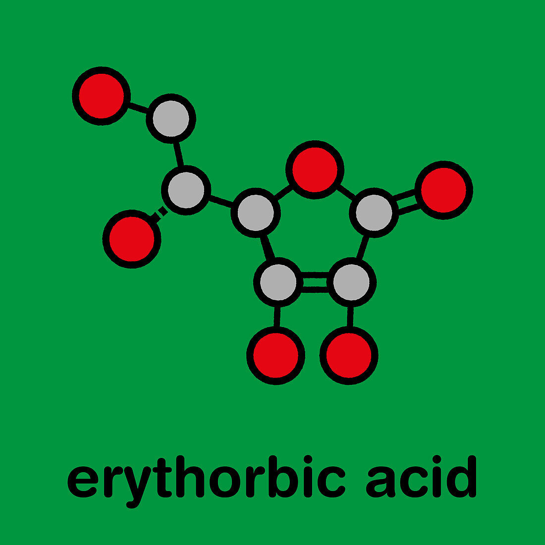 Erythorbic acid food preservative molecule, illustration