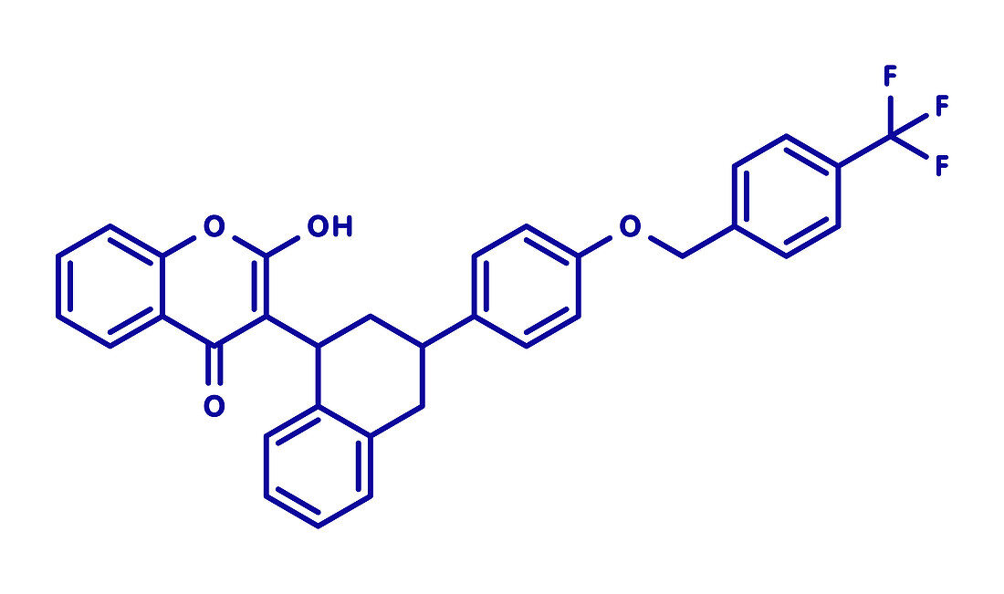 Flocoumafen rodenticide molecule, illustration