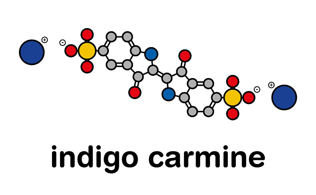 Indigo carmine food colorant, illustration