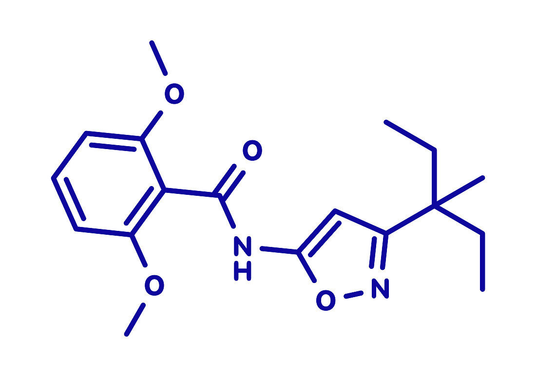 Isoxaben herbicide molecule, illustration