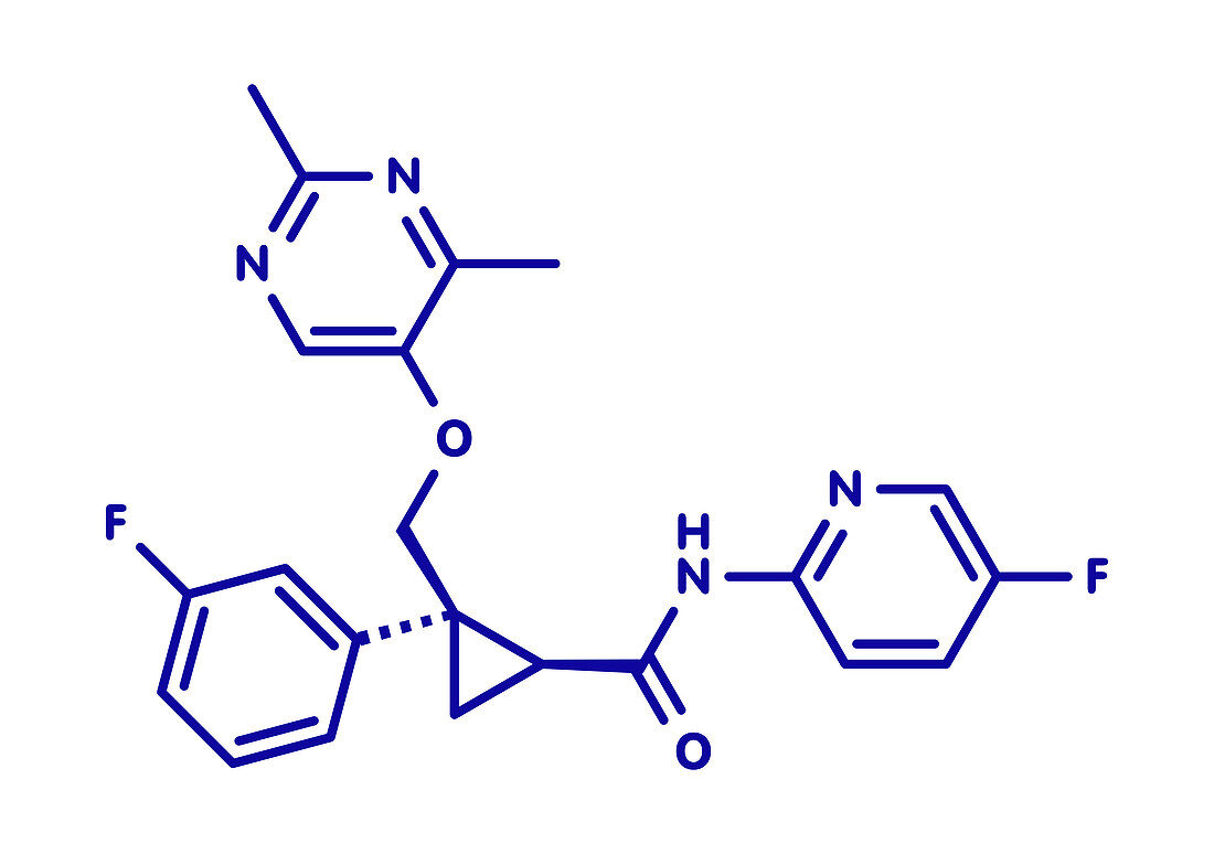 Lemborexant insomnia drug molecule, illustration