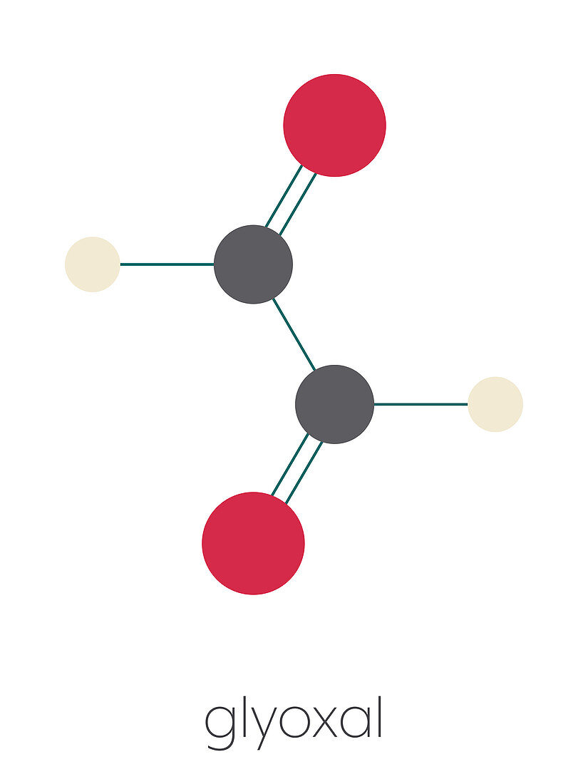Glyoxal dialdehyde molecule, illustration