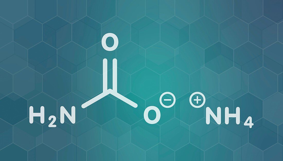 Ammonium carbamate molecule, illustration