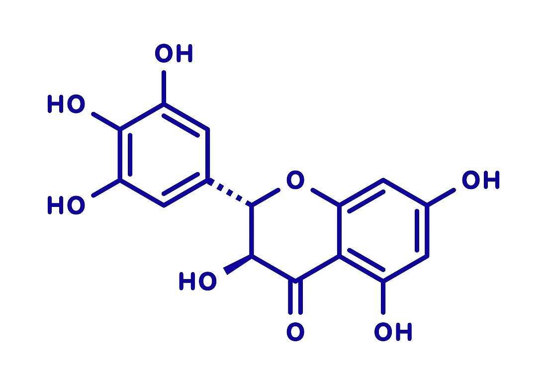 Dihydromyricetin or herbal drug molecule, illustration