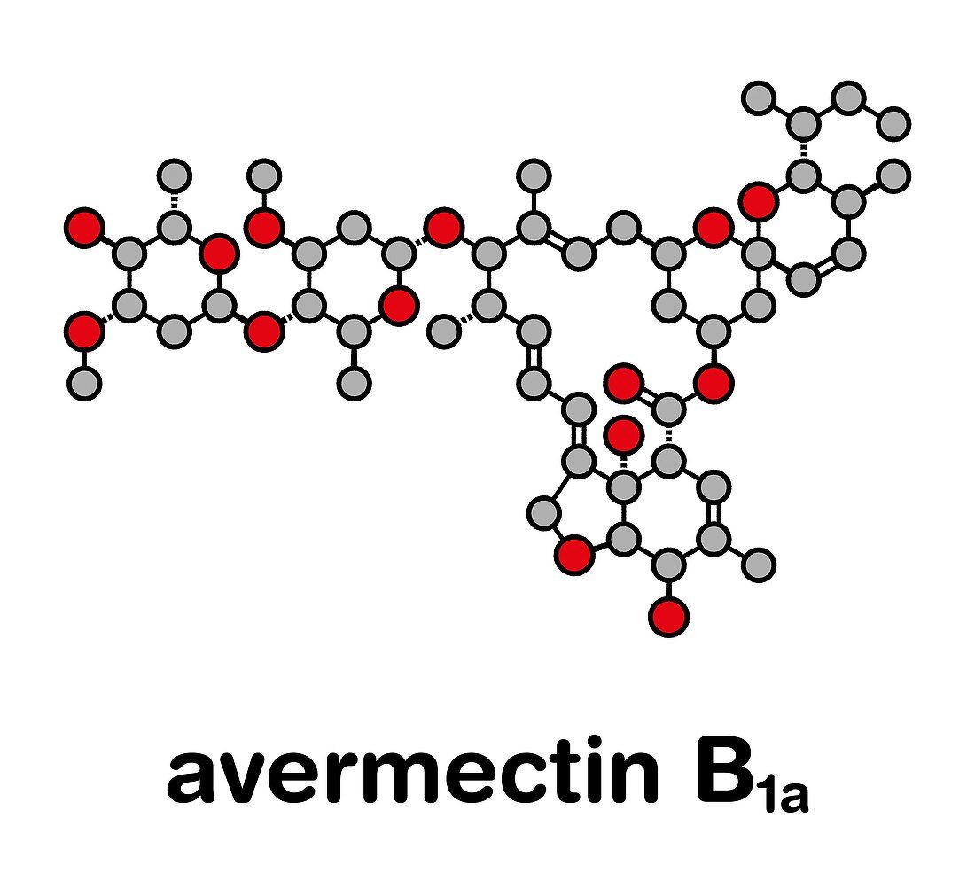 Abamectin insecticide molecule, illustration