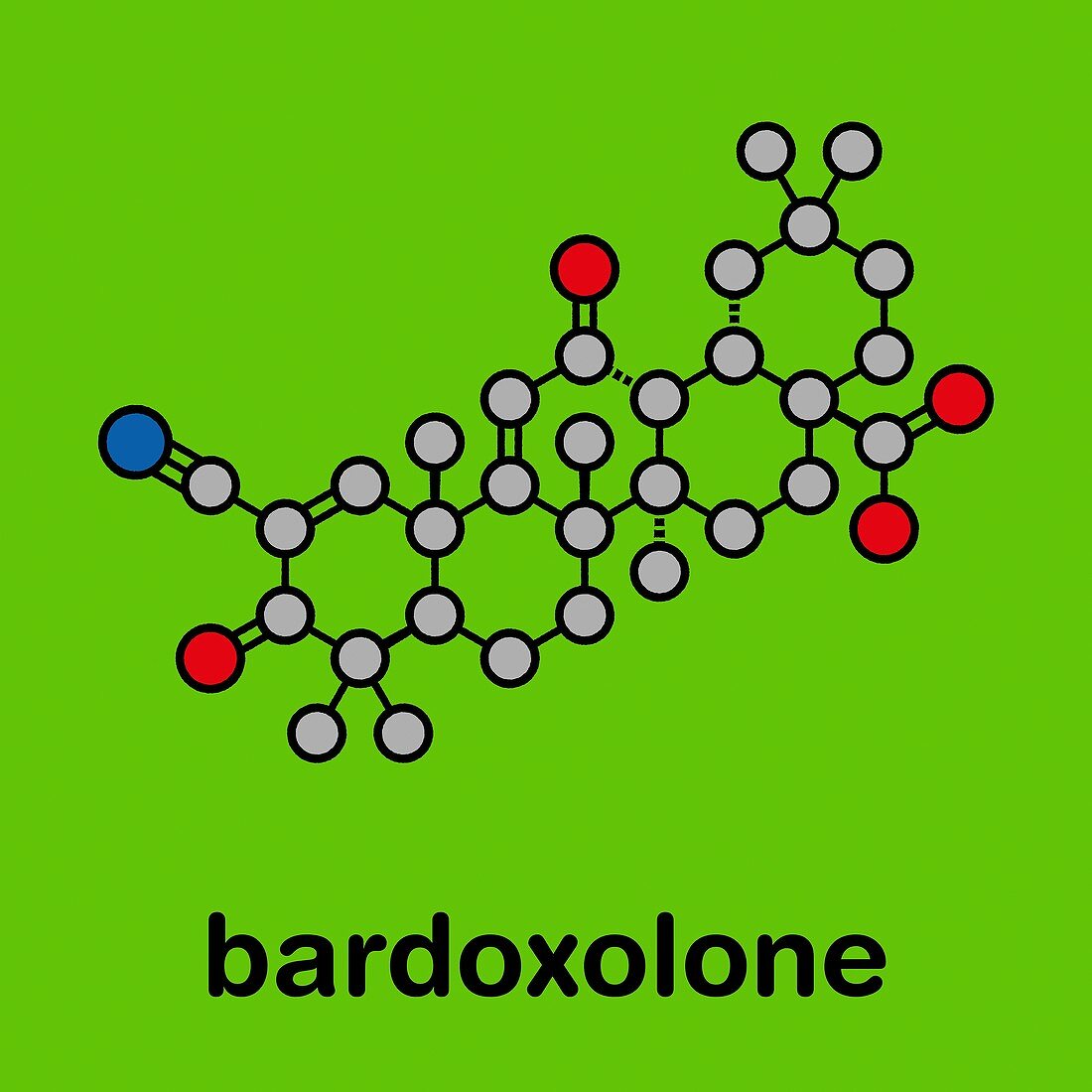 Bardoxolone drug molecule, illustration