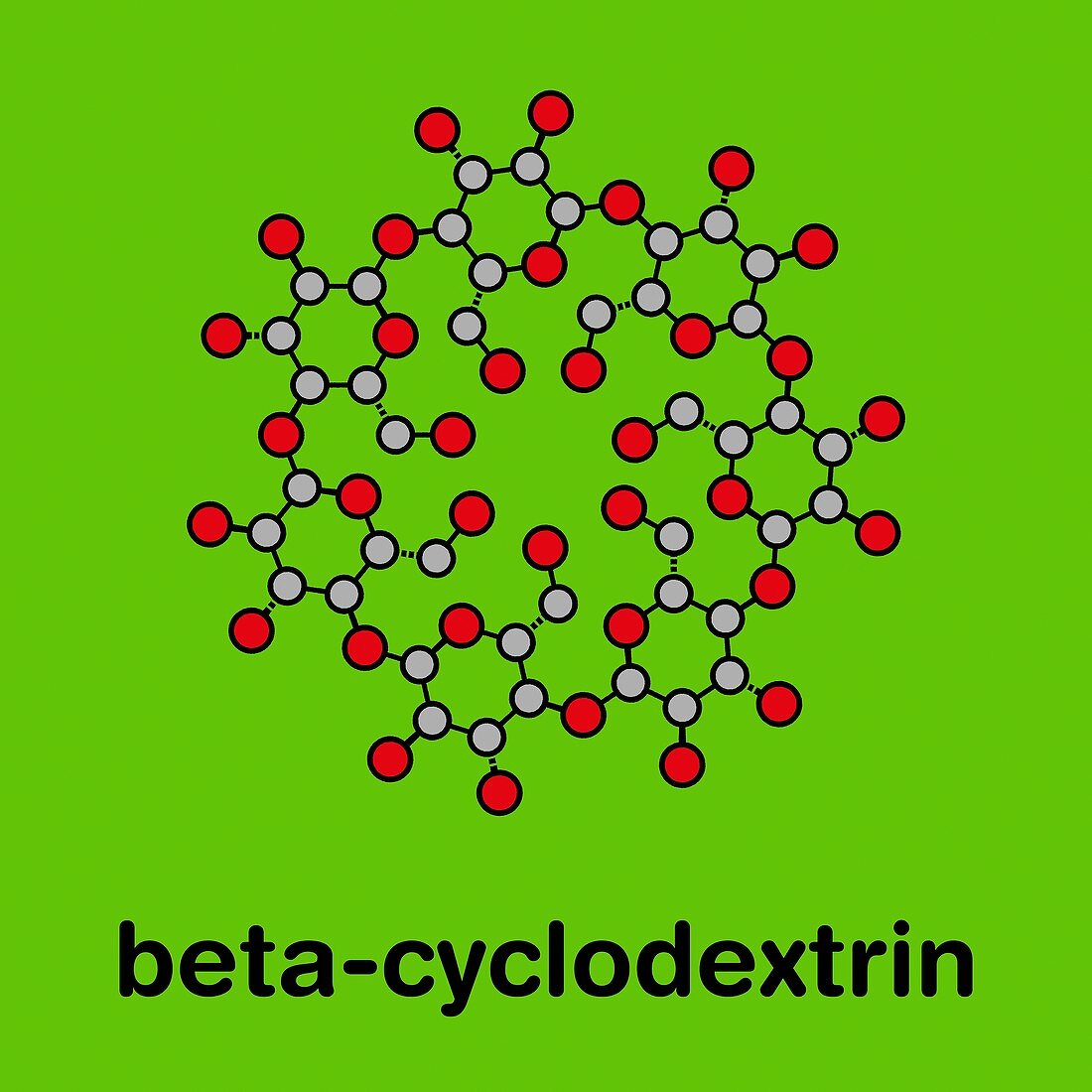 Beta-cyclodextrin molecule, illustration