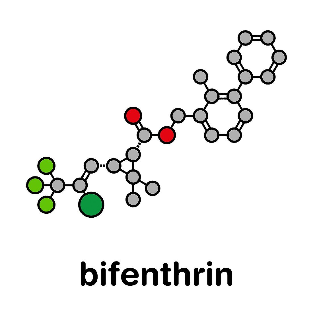 Bifenthrin insecticide molecule, illustration