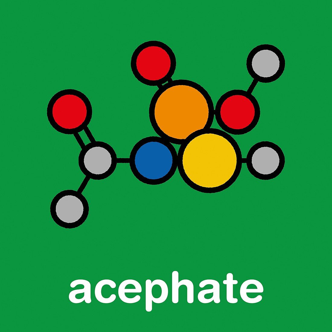 Acephate insecticide molecule, illustration