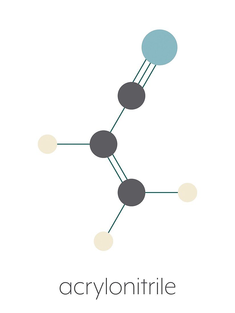 Acrylonitrile molecule, illustration