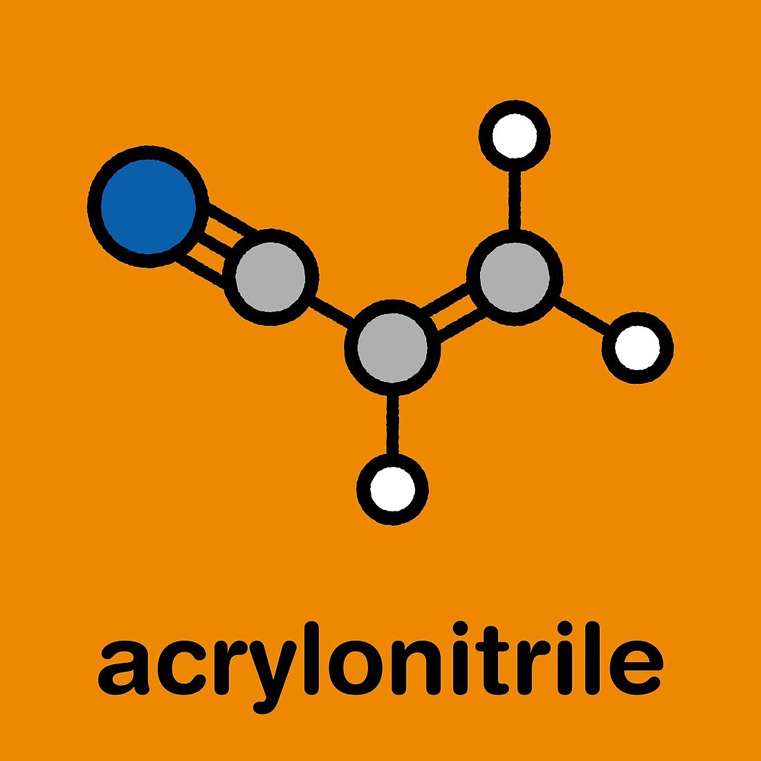 Acrylonitrile molecule, illustration