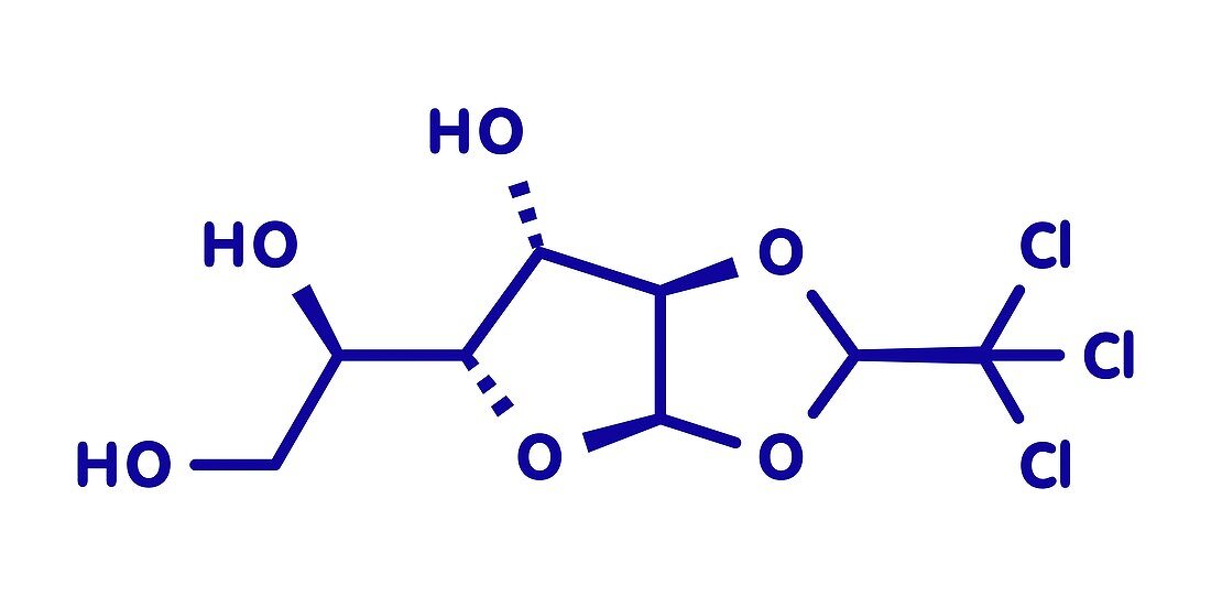 Chloralose rodenticide molecule, illustration