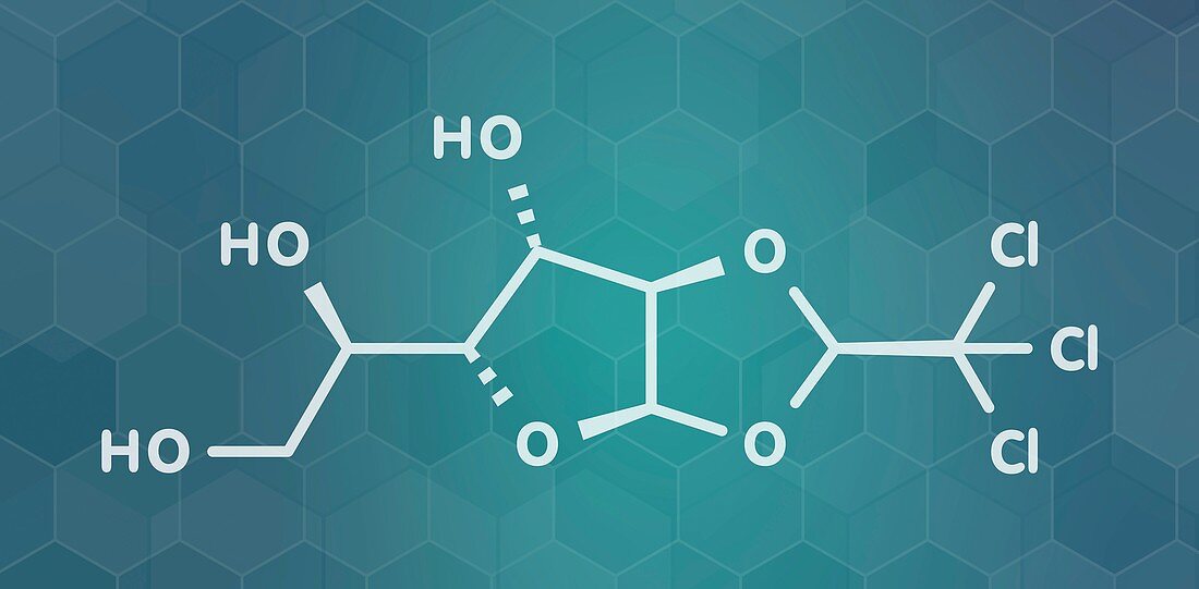 Chloralose rodenticide molecule, illustration