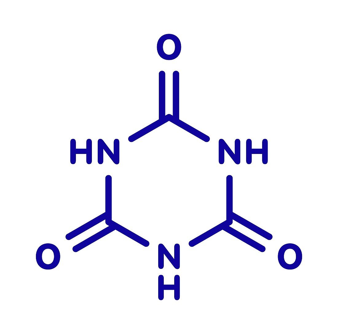 Cyanuric acid molecule, illustration