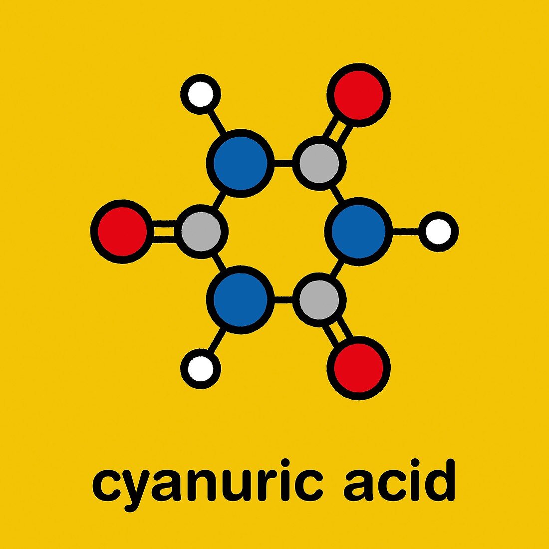 Cyanuric acid molecule, illustration