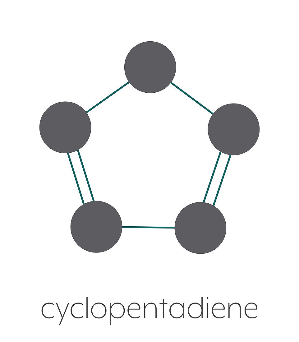 Cyclopentadiene molecule, illustration