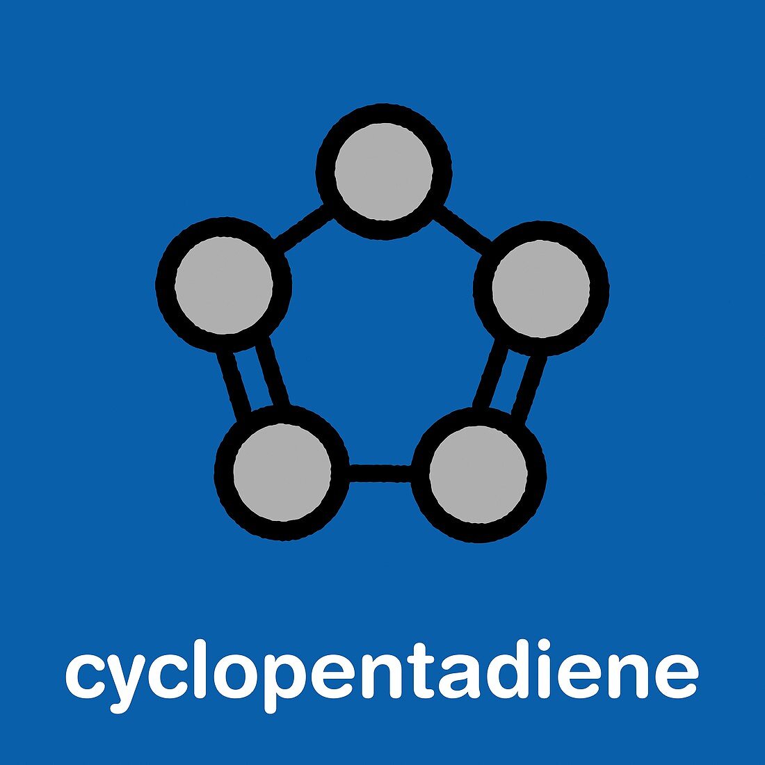 Cyclopentadiene molecule, illustration