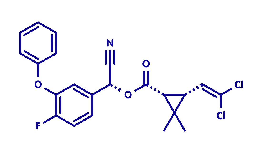 Cyfluthrin insecticide molecule, illustration