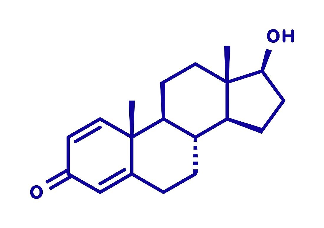 Boldenone anabolic steroid molecule, illustration