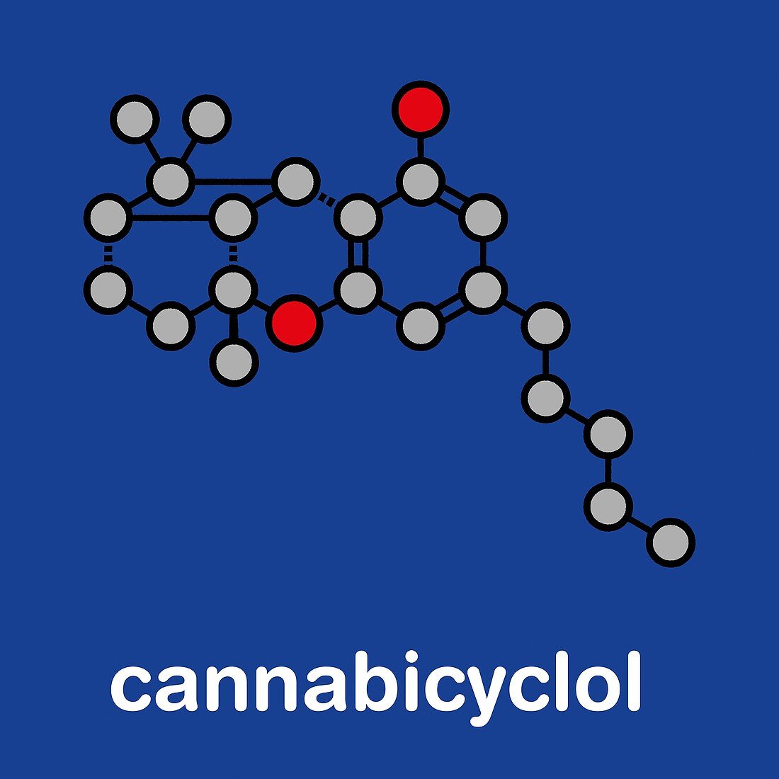 Cannabicyclol cannabinoid molecule, illustration