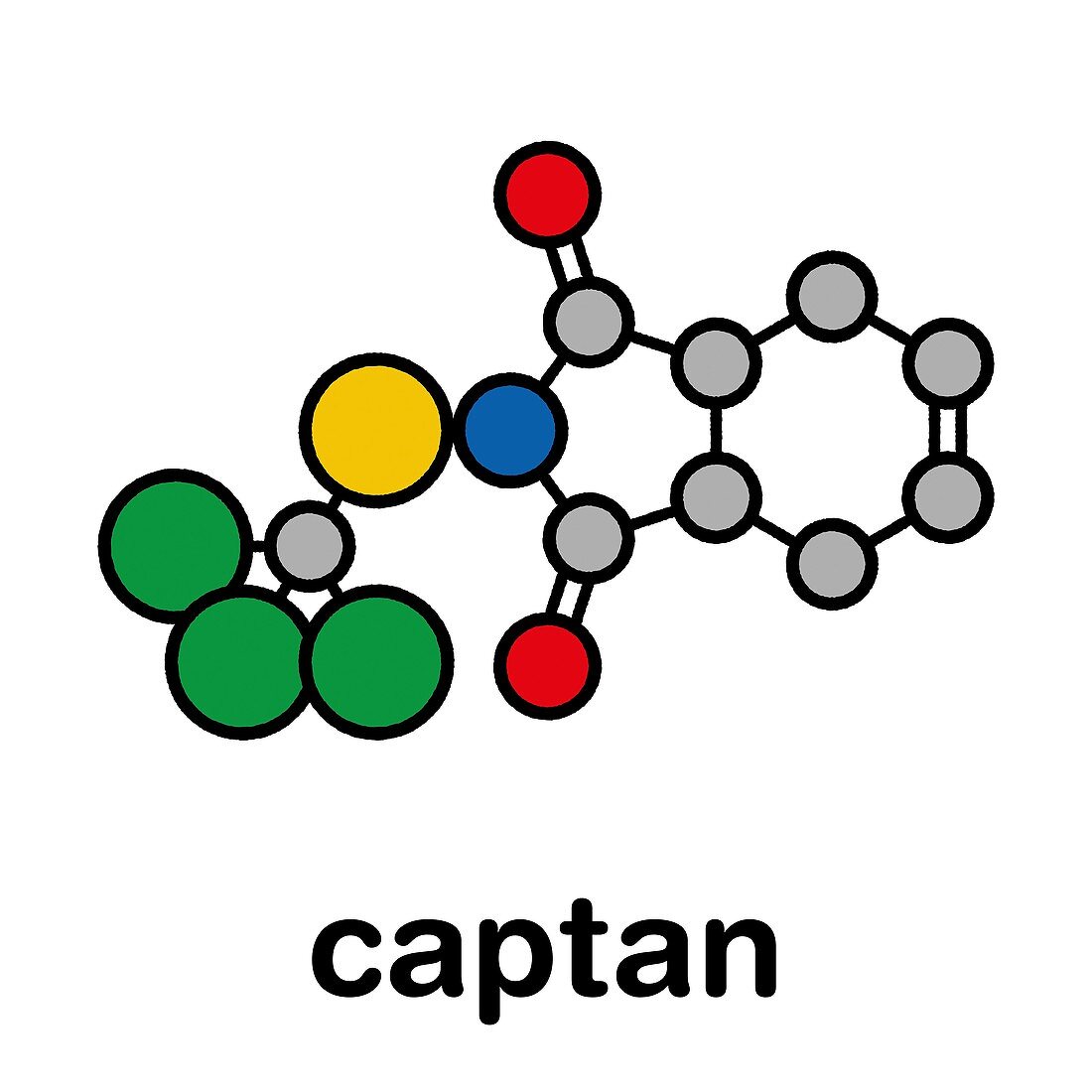 Captan fungicide molecule, illustration