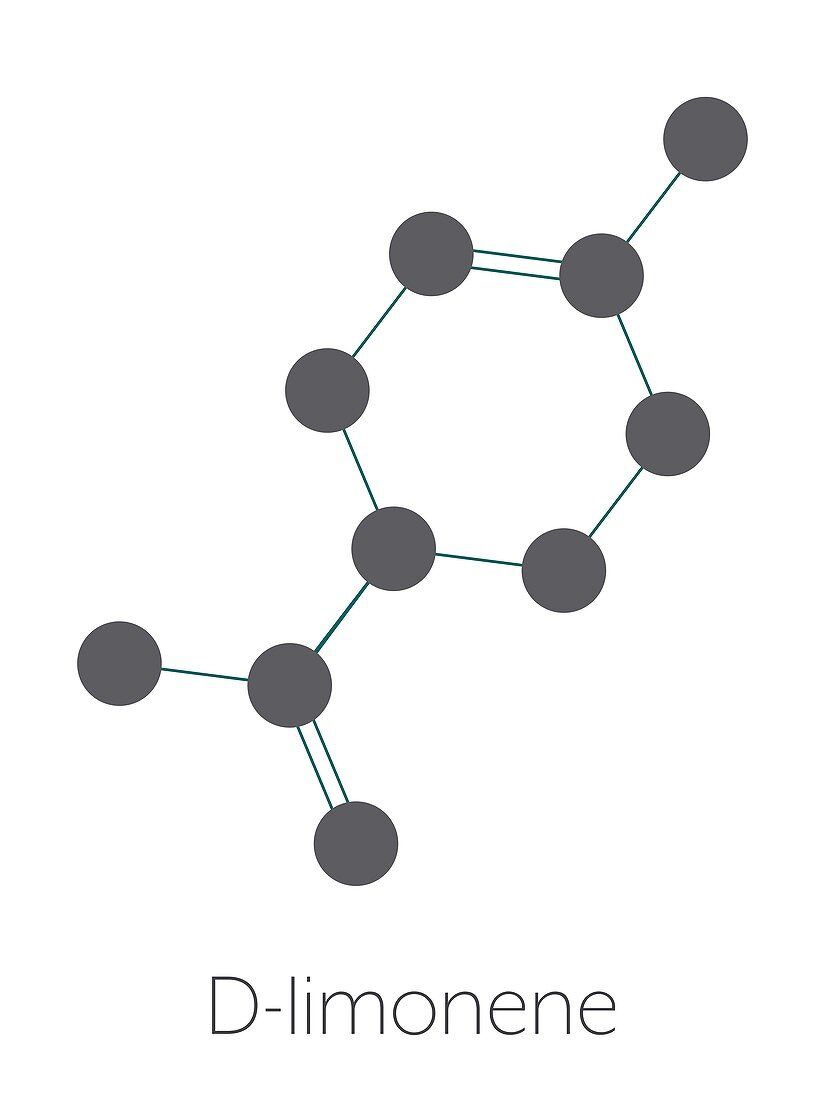 Limonene citrus scent molecule, illustration