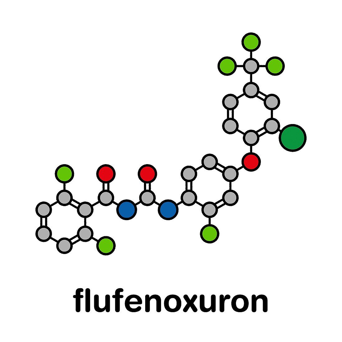 Flufenoxuron insecticide molecule, illustration