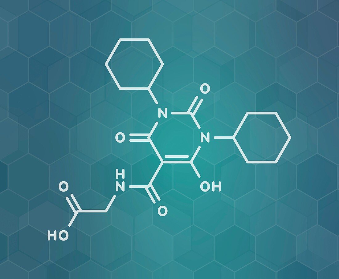 Daprodustat drug molecule, illustration