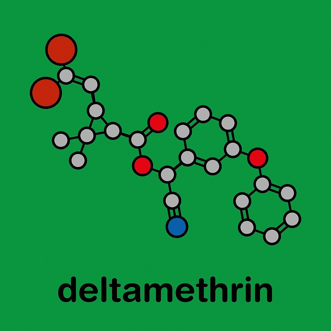 Deltamethrin insecticide molecule, illustration