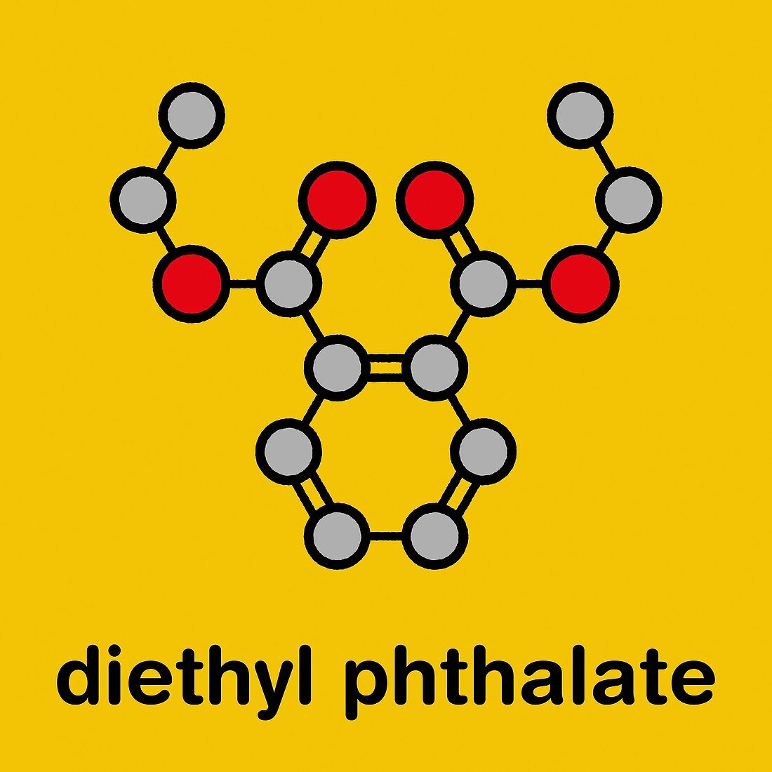 Diethyl phthalate plasticizer molecule, illustration