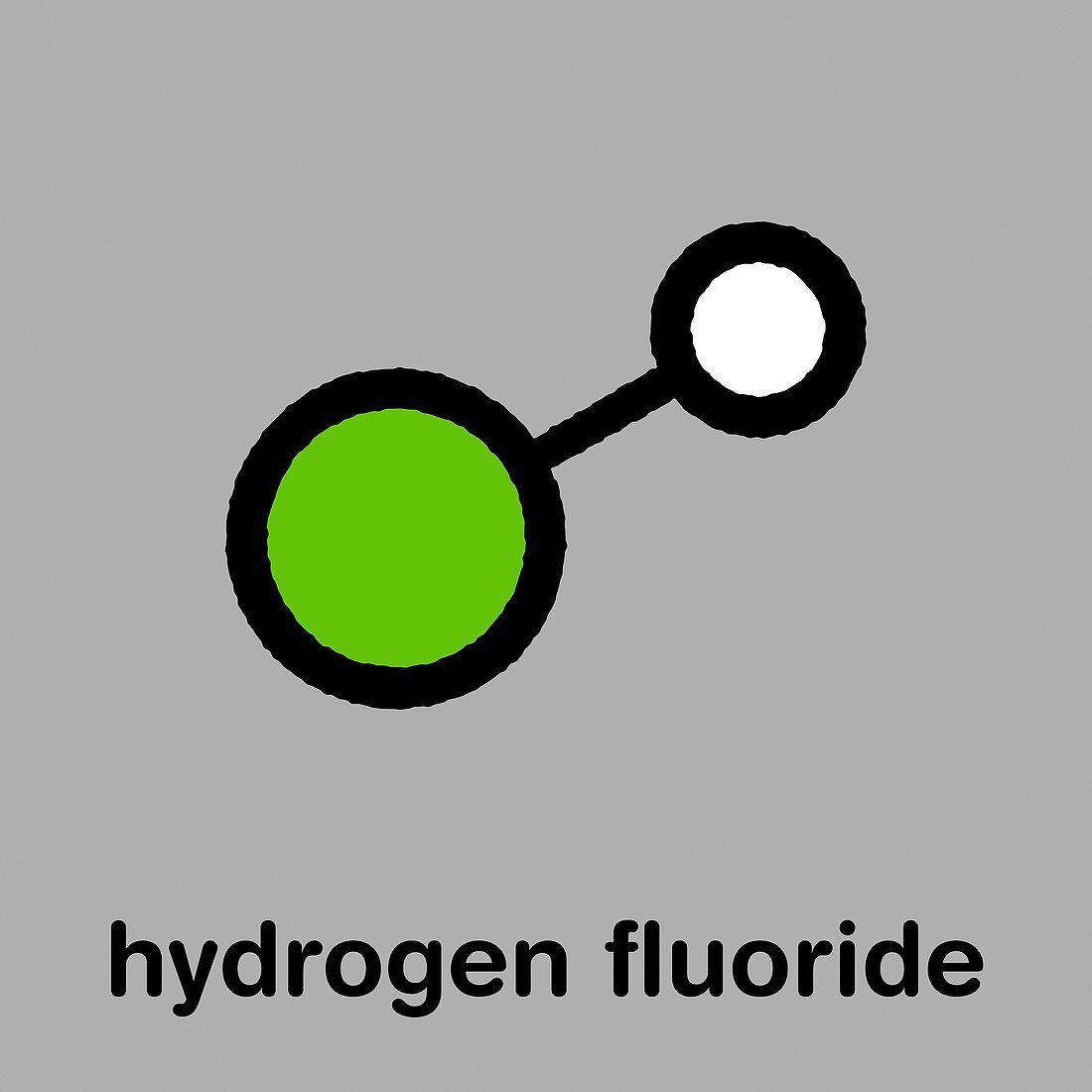 Hydrogen fluoride molecule, illustration