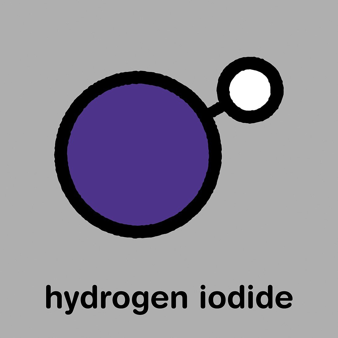 Hydrogen iodide molecule, illustration