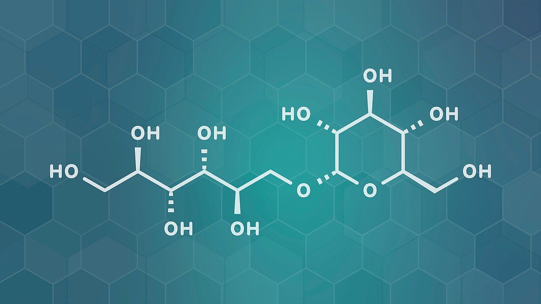 Isomalt sugar substitute molecule, illustration