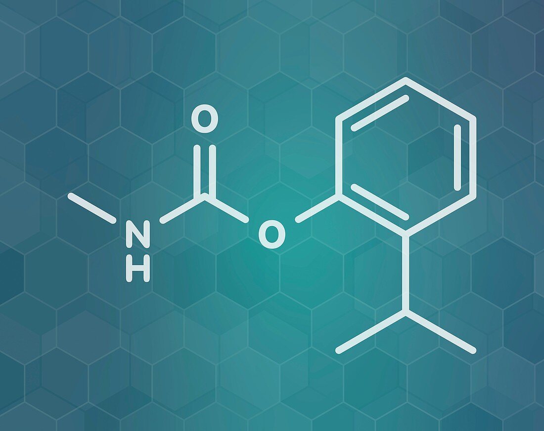 Isoprocarb insecticide molecule, illustration