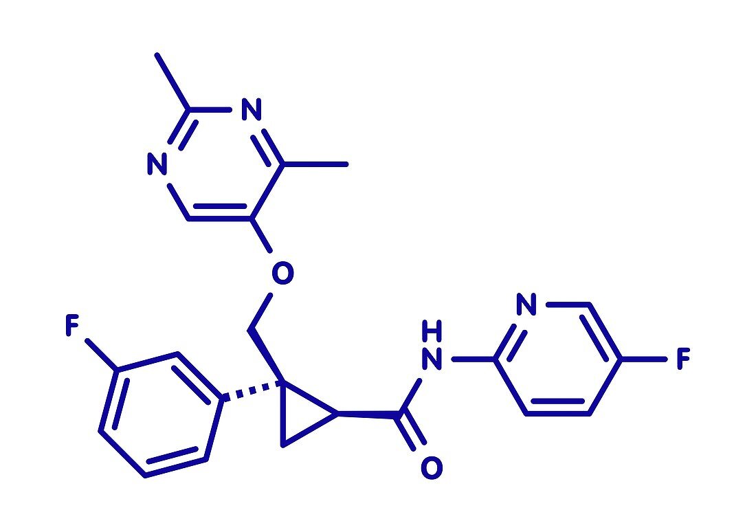 Lemborexant insomnia drug molecule, illustration