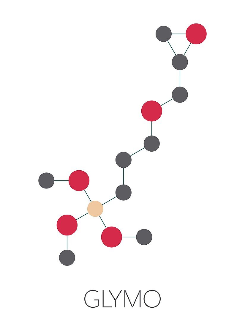 GLYMO organosilane molecule, illustration
