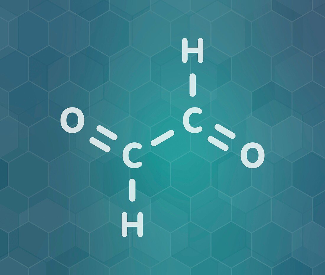 Glyoxal dialdehyde molecule, illustration