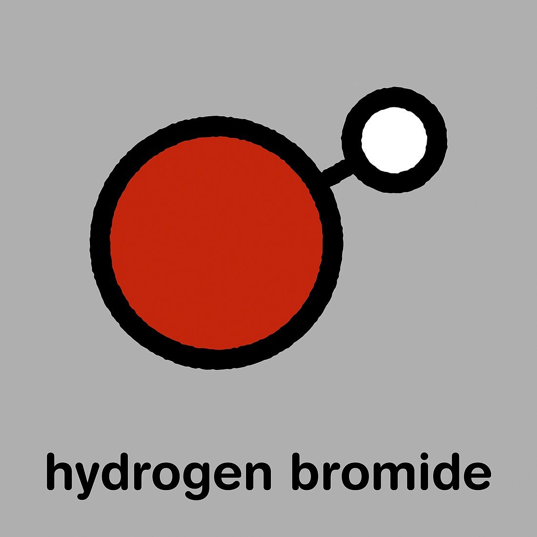 Hydrogen bromide molecule, illustration