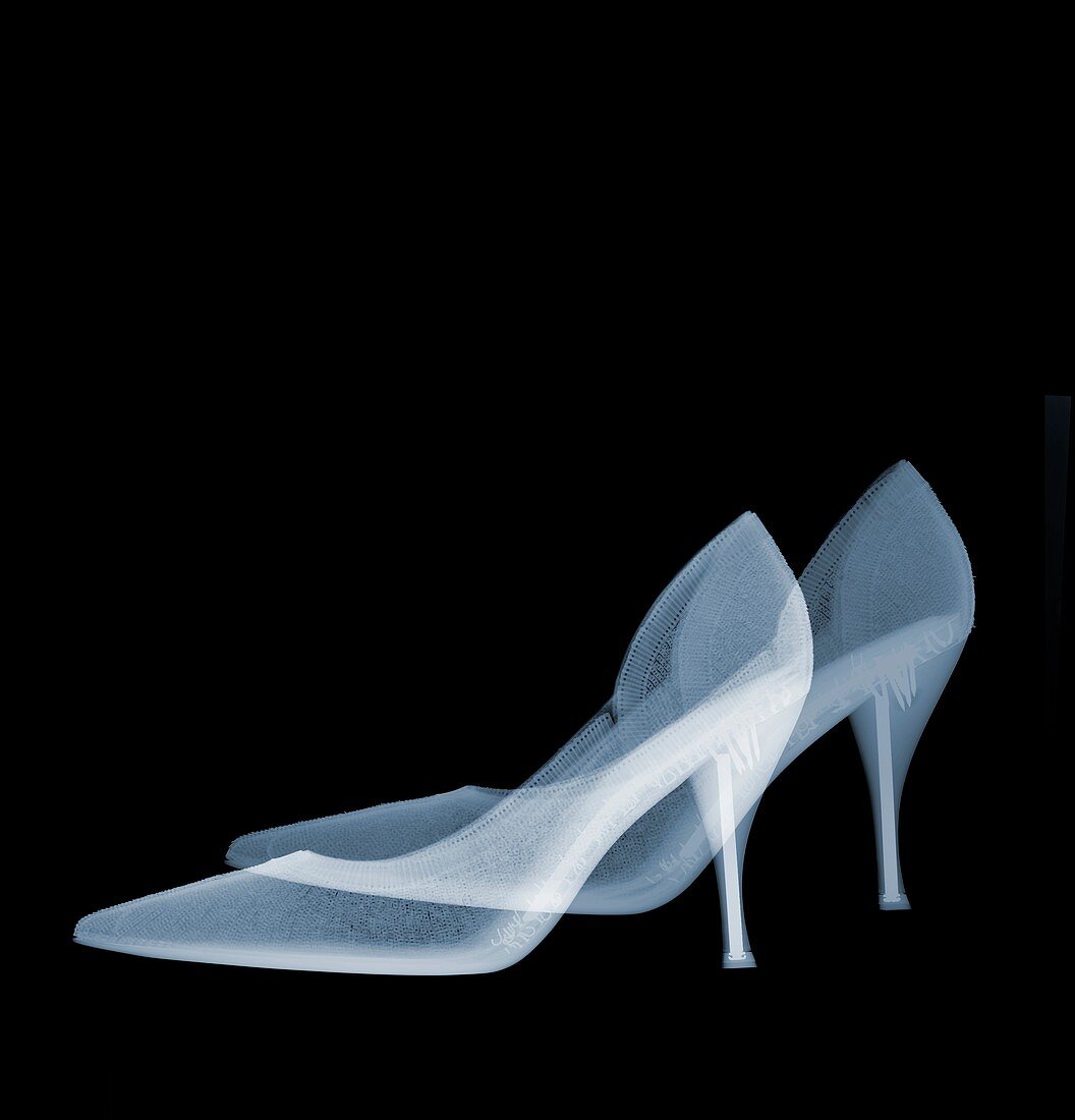 Pair of high heel shoes, X-ray