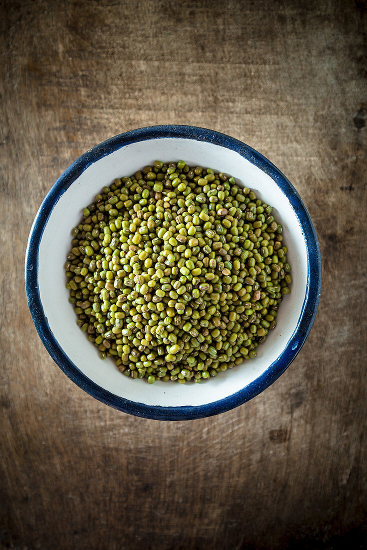 Green Mung Beans in a Bowl