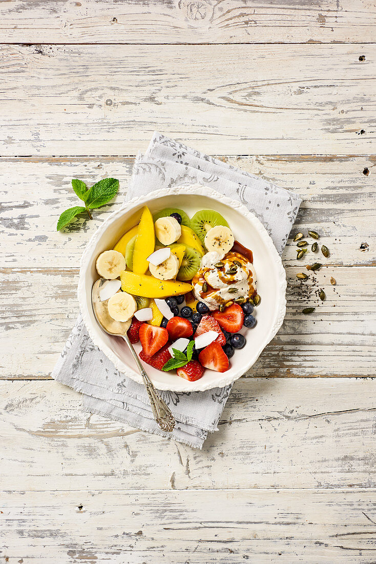 Fresh Fruit Salad with Coconut